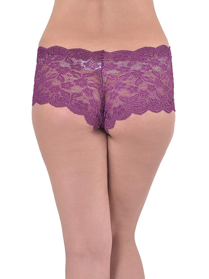 Ladies' Lace Low Waist Multicolor Boyshorts (Pk of 2)