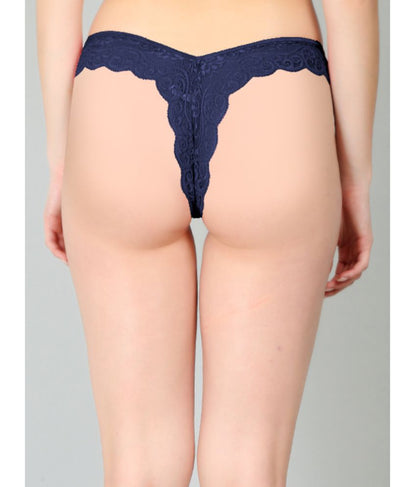 Blue Lace Design Women's Thongs ( Pack of 1 )