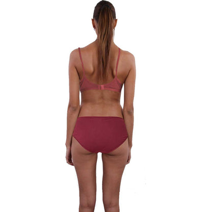 Organic Cotton Brown Bra Panty Set For Humid Weather