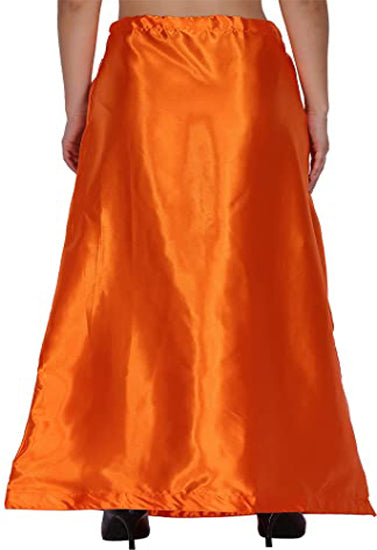 Ladies Glossy silk Underskirt Combo Pack of 2 Orange Purple.