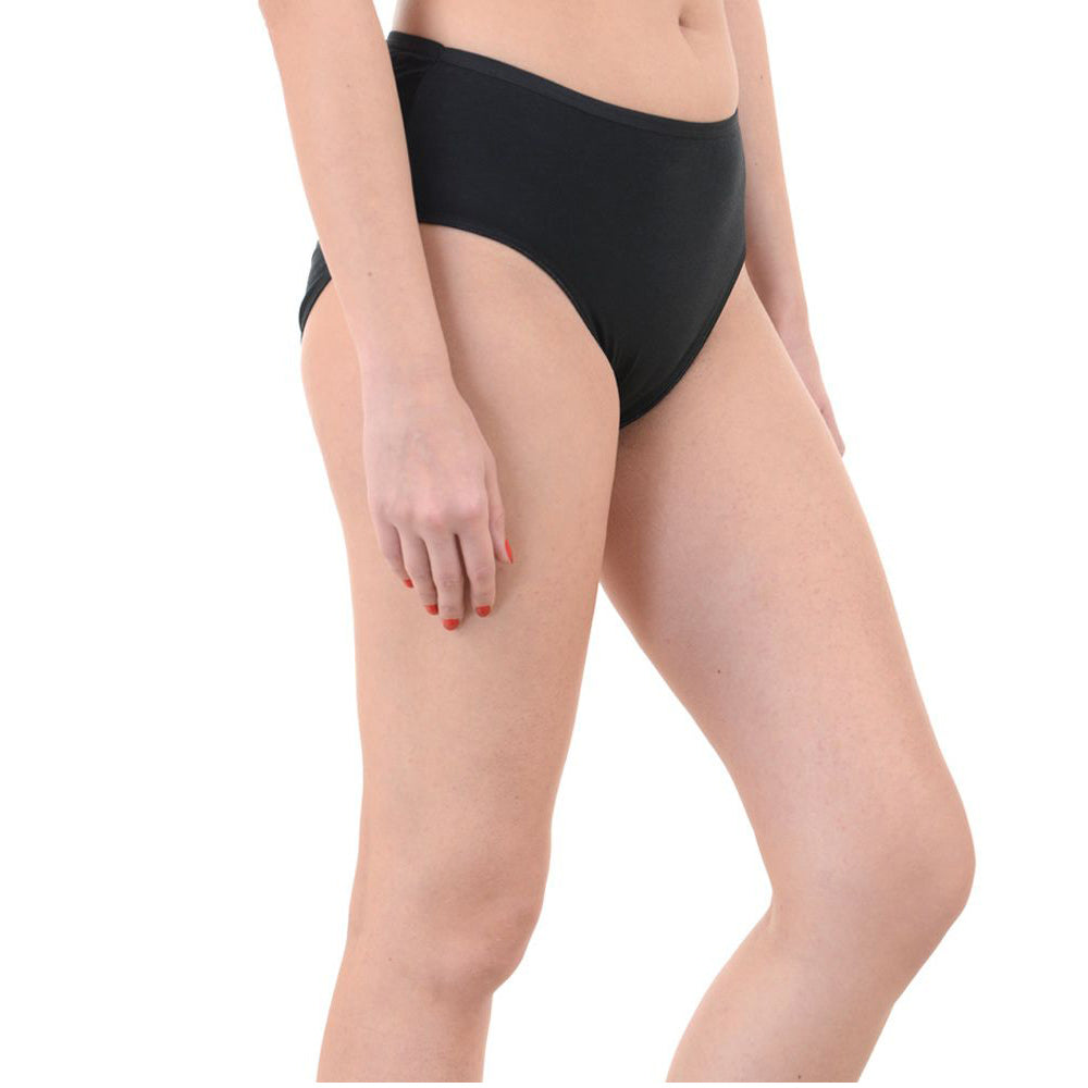 Comfy Snazzy Way Just My Size Women's Plus Size Tagless Black Cotton Panties(Pkt of 2)