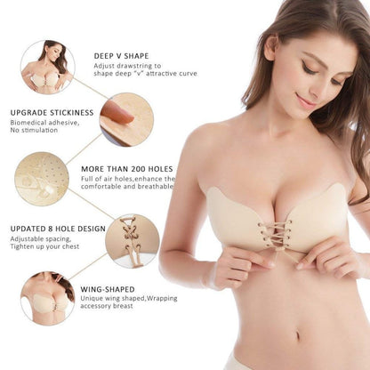 Stripless Silicone Padded Bra 1 pcs