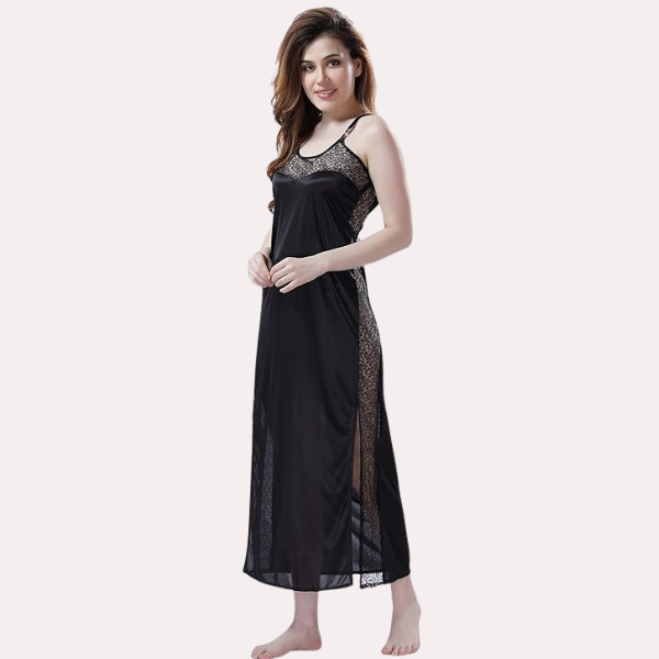 Elegant Lace Seductive Black Nightgown