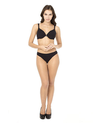 Stylish Seamless Black Push Up Bra Bikini Bottom