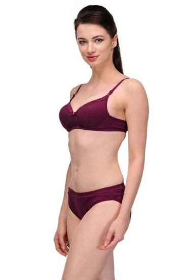 "Pure" Cotton Purple Bra Panty Set