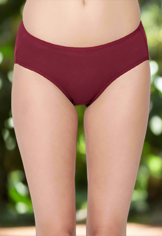 Comfy  Snazzy Way Women's Best Fitting Plus Size Maroon Cotton Panties(Pkt of 2)