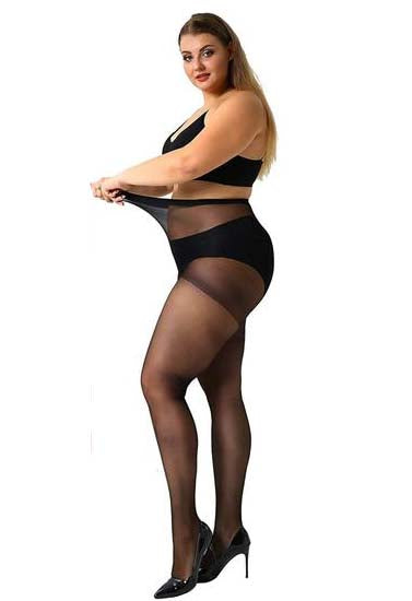 Plus size pantyhose sheer shine