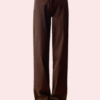 Women's Brown High Rise Wide Leg Loose Denim Jeans